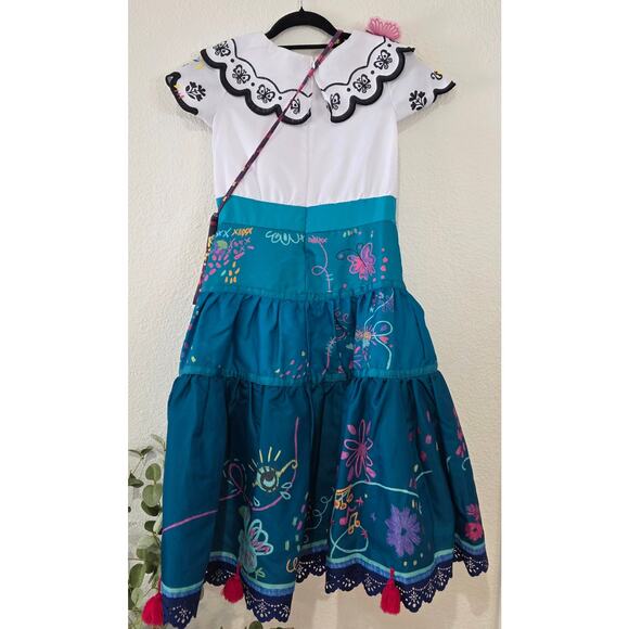 Disney Maribel Encanto Costume Girls 10/12 w/ Glasses Earrings Handbag Tulle - Picture 6 of 8